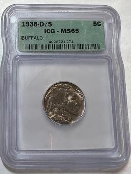 1938 D/S Buffalo Nickel MS 65 ICG