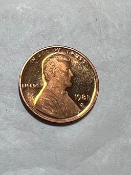 1981 S TYPE 2 "Clear S" Lincoln Cent Proof