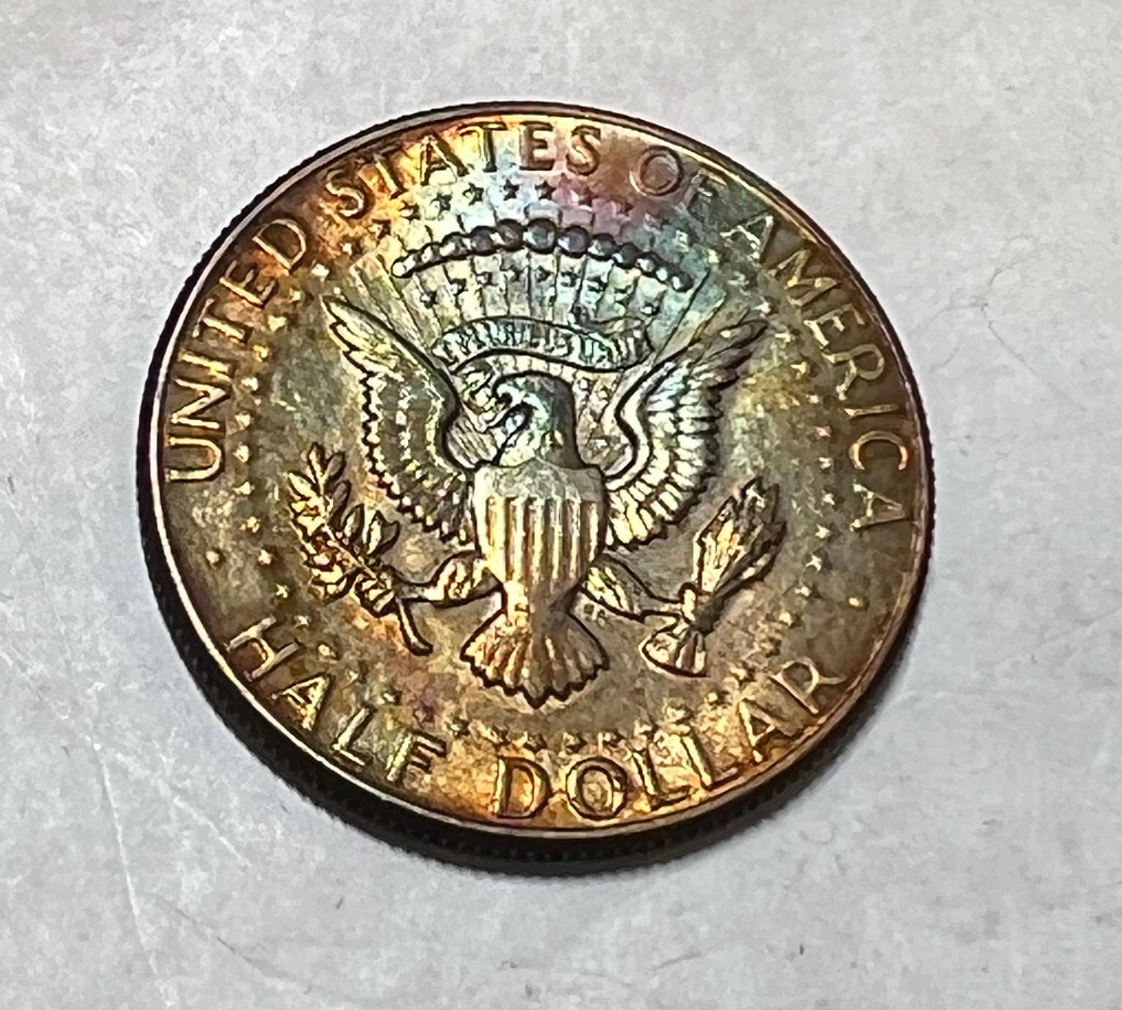 1965 Kennedy Half Dollar BU Rainbow Toning