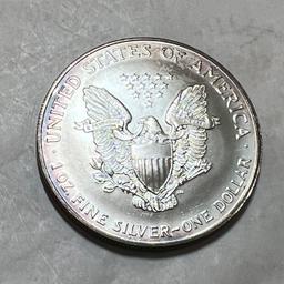 1998 1 oz. Silver American Eagle $1 BU Rainbow Toning