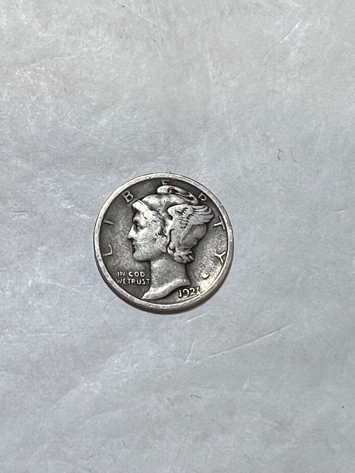 1921 Mercury Dime F Key Date