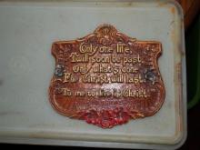 "Only One Life" antique wooden plaque