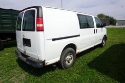 2003 Chevrolet Model 2500 Cargo Van, VIN# 1GCFG25X031152754, 4.3L V-8 Gas Engine, Automatic Transmis