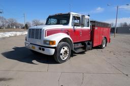 1999 IHC Crew Cab Model 4700 Service Truck, VIN#1HTSCABM5XH215524, 145,423 Miles, 7,387 Hours, T444E