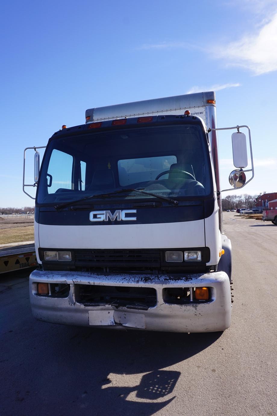 1998 GMC Model C-6500 Single Axle Van Truck, VIN# 1GDJ7C1JXWJ505096, Caterpillar 3126 Turbo Diesel E