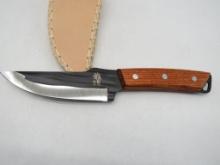 Fixed Blade Knife with Hand Made Leather Sheath