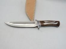 Sharps Cutlery Fixed Blade Knife with Hand Made Leather Sheath