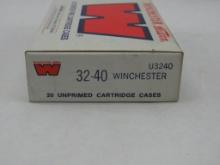 Box of (20) Winchester Western .32-40 Brass