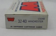 Box of (20) Winchester Western .32-40 Brass