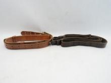 (2) Leather military Rifle Slings