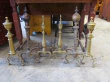 (3) Pairs Brass Andirons