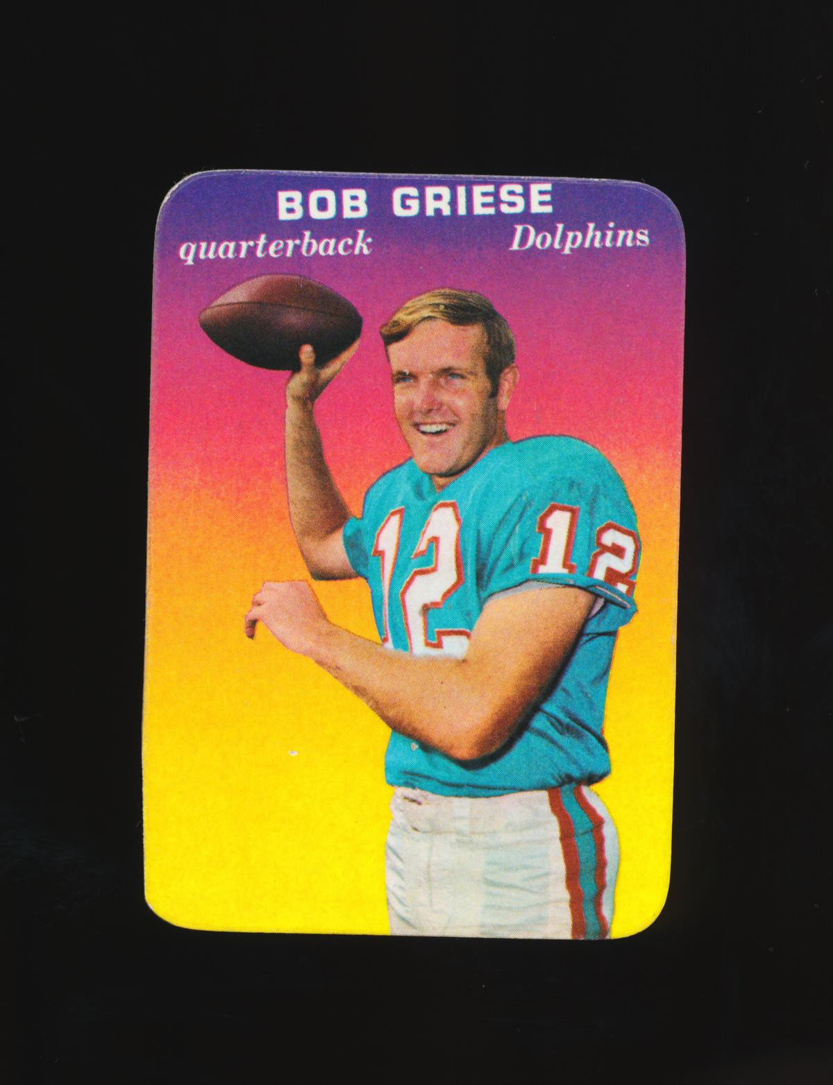 1970 Topps Glossy Foorball Card #28 of 33 Hall of Famer Bob Griese Miami Do