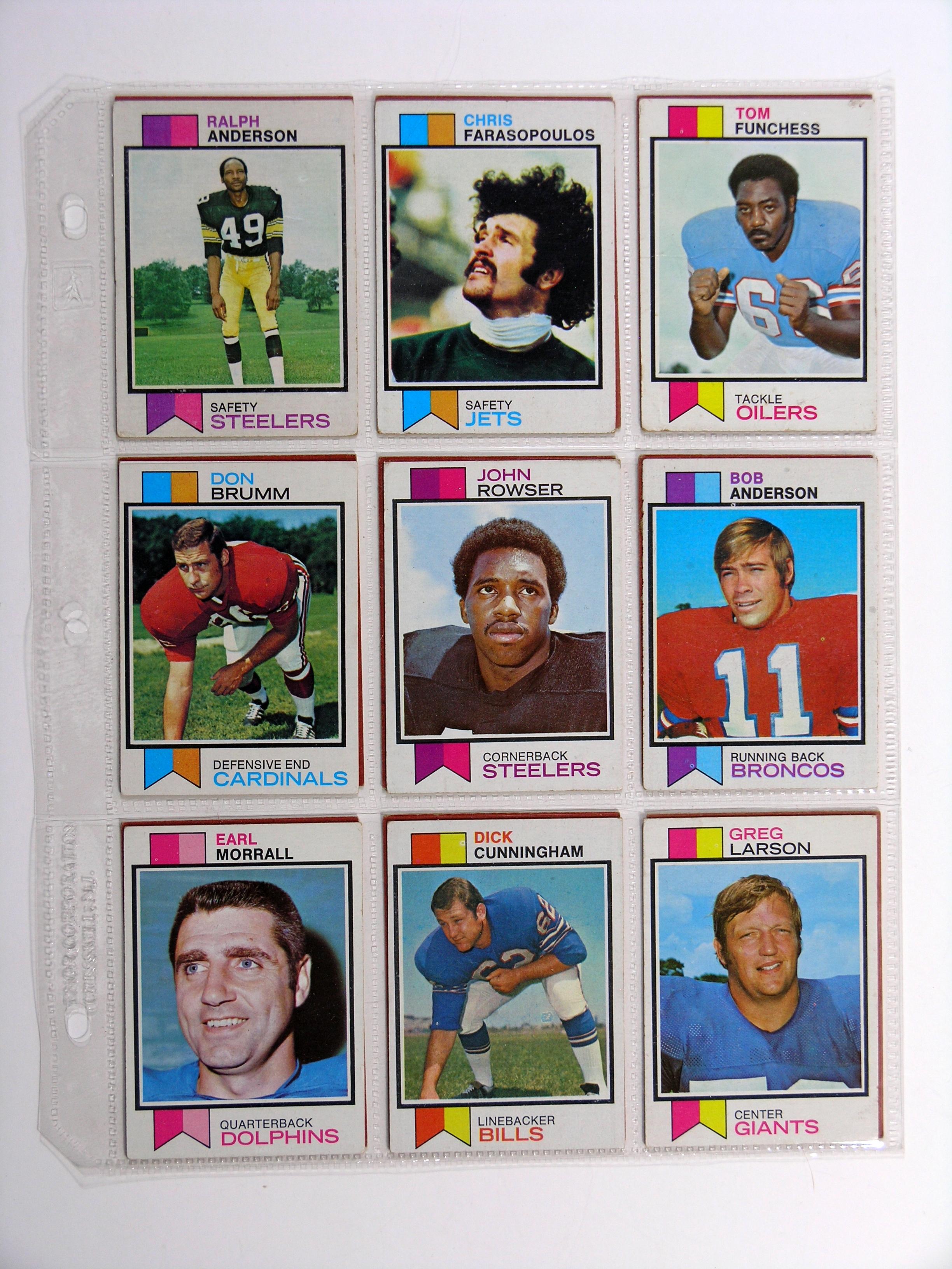 (108) 1973 Topps Football Cards VG/EX Condition