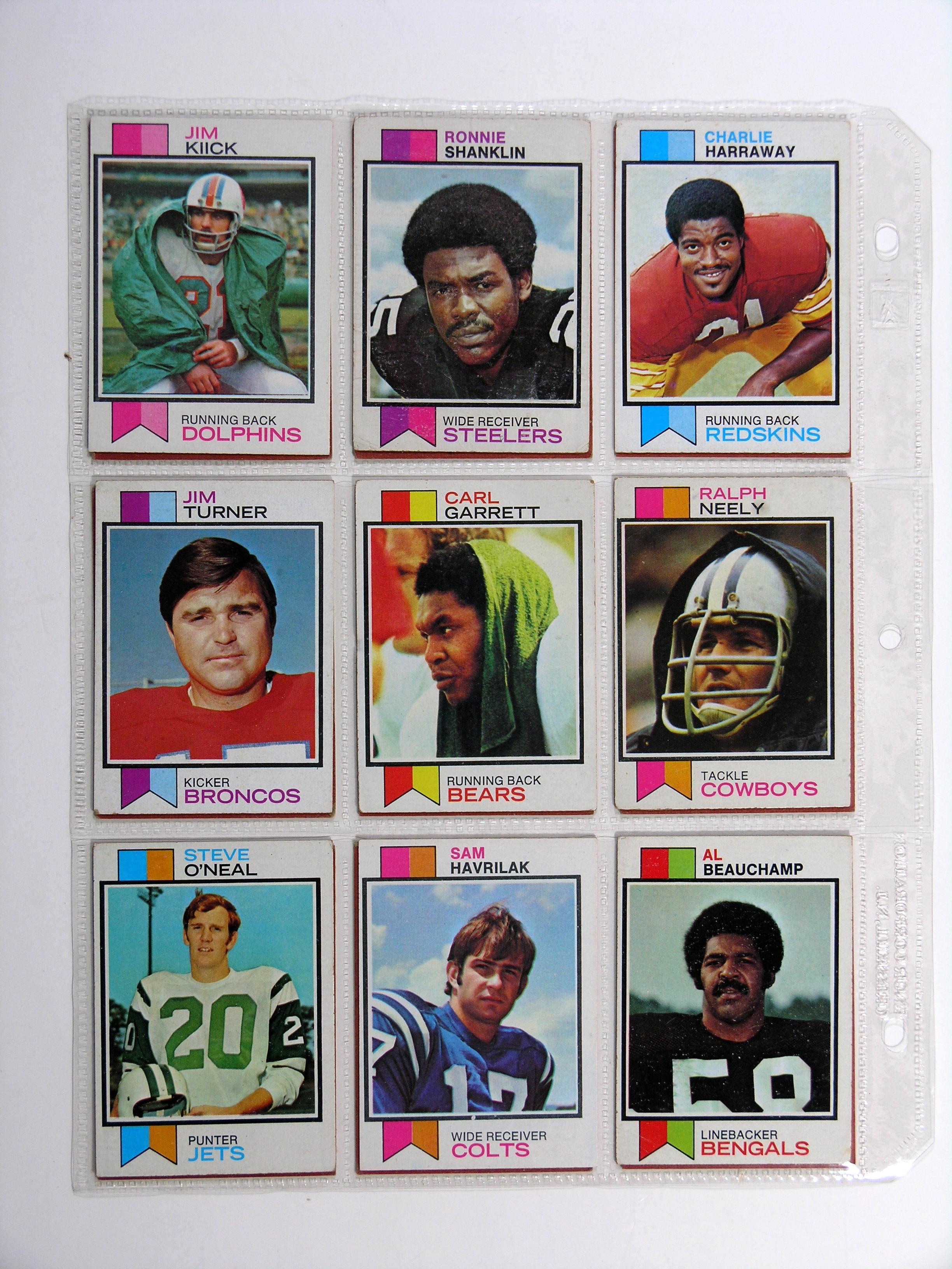 (108) 1973 Topps Football Cards VG/EX Condition