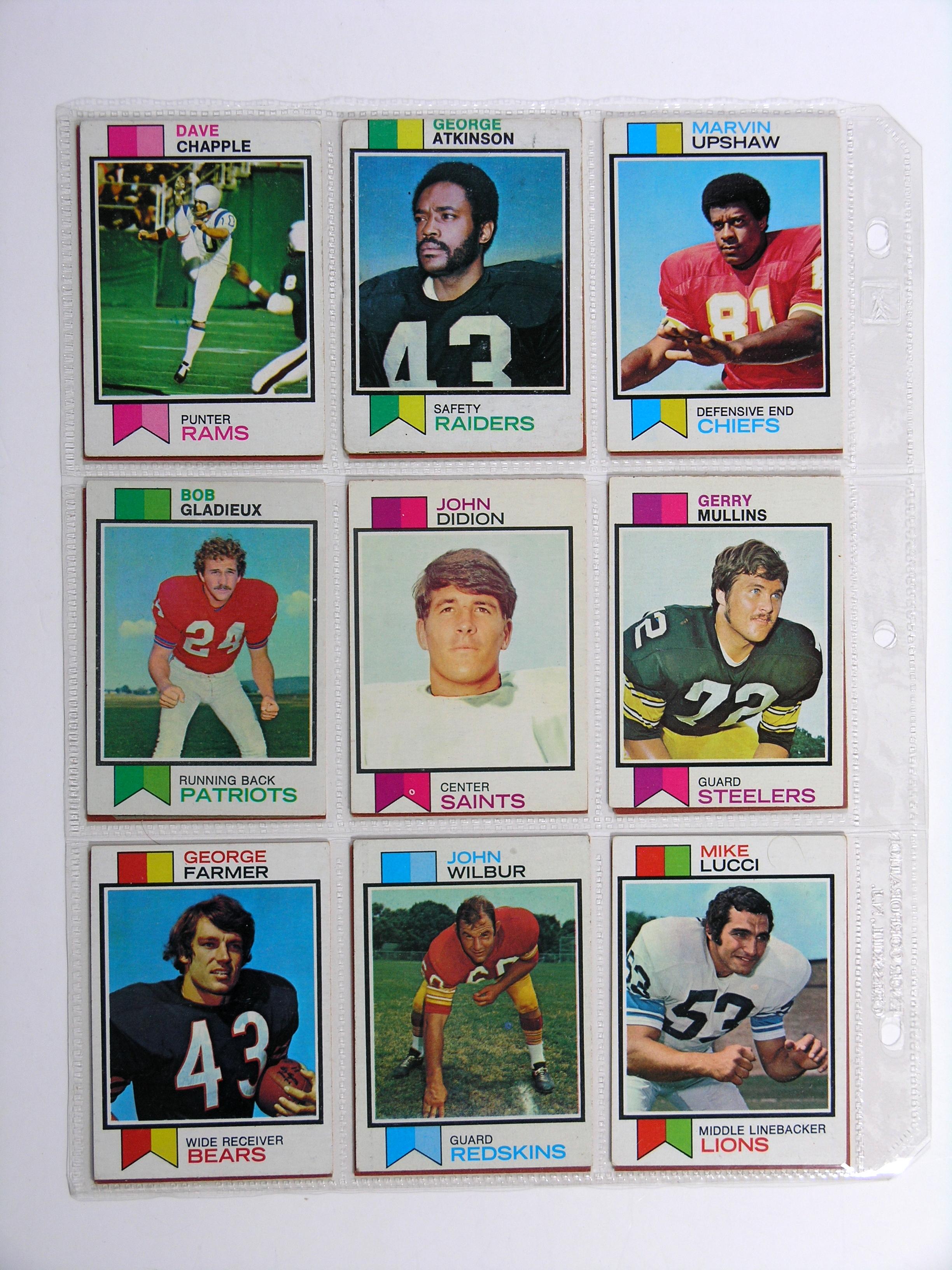 (108) 1973 Topps Football Cards VG/EX Condition