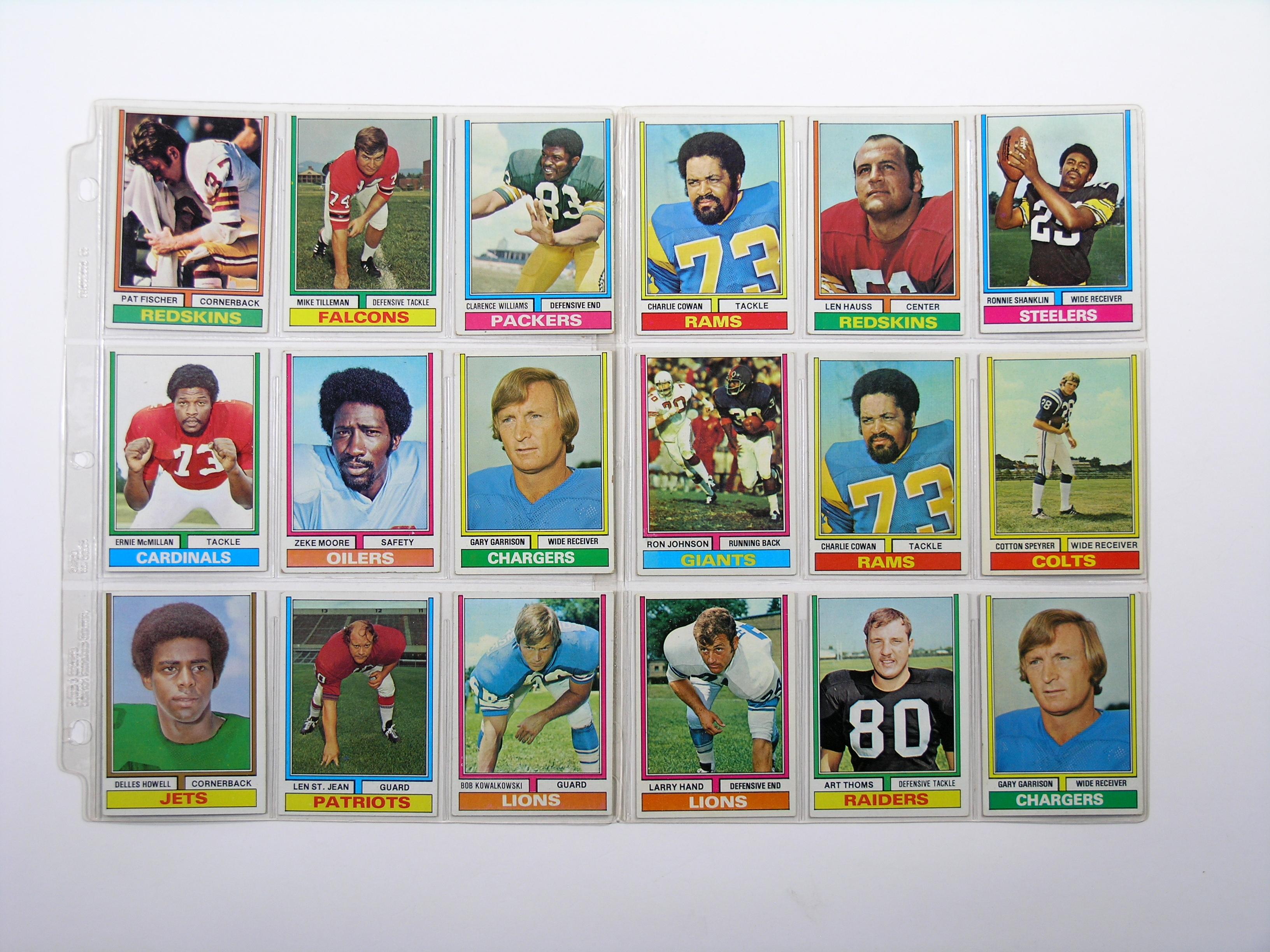 (234) 1974 Topps Football Cards VG/EX to EX conditions