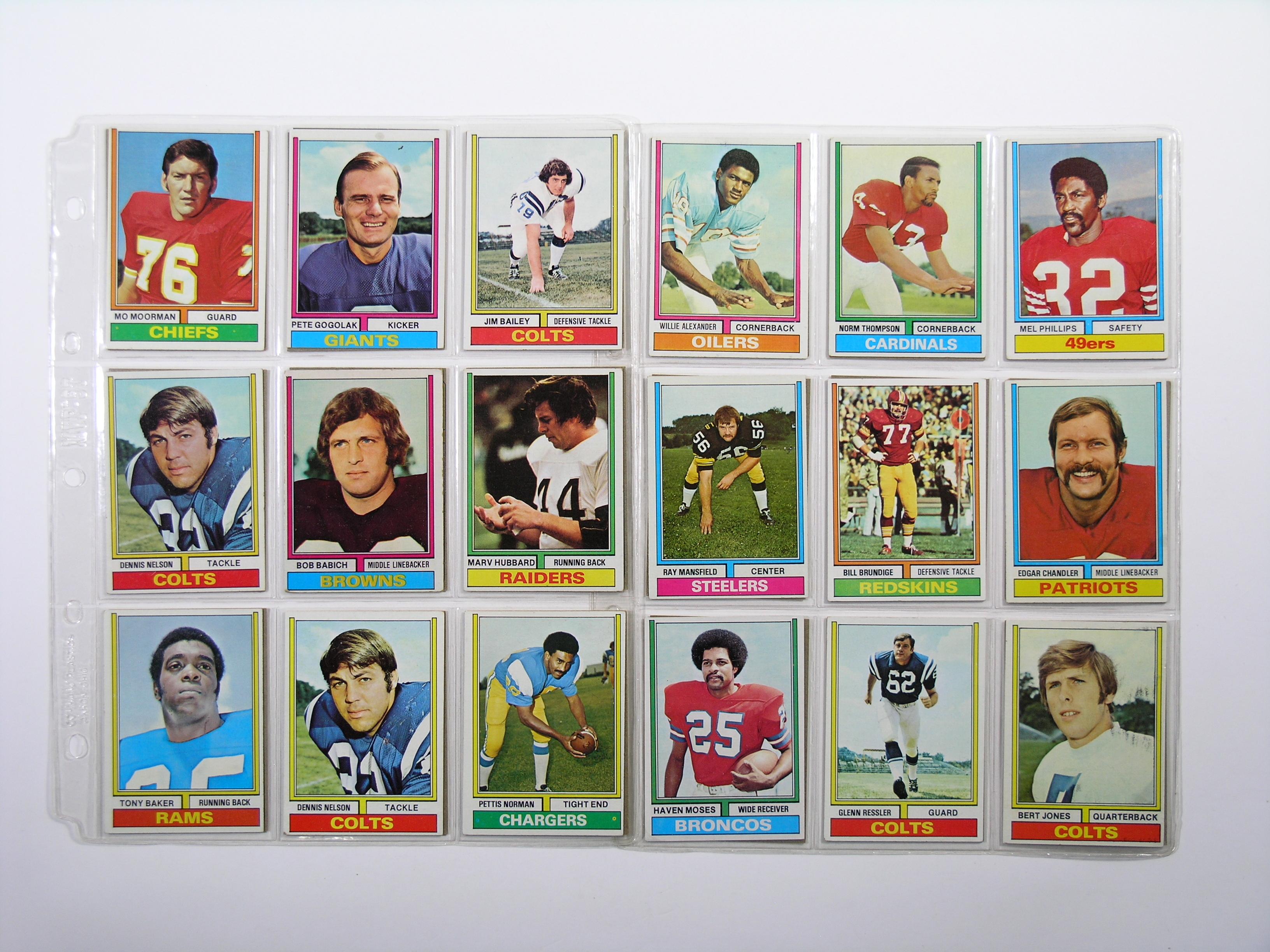 (234) 1974 Topps Football Cards VG/EX to EX conditions