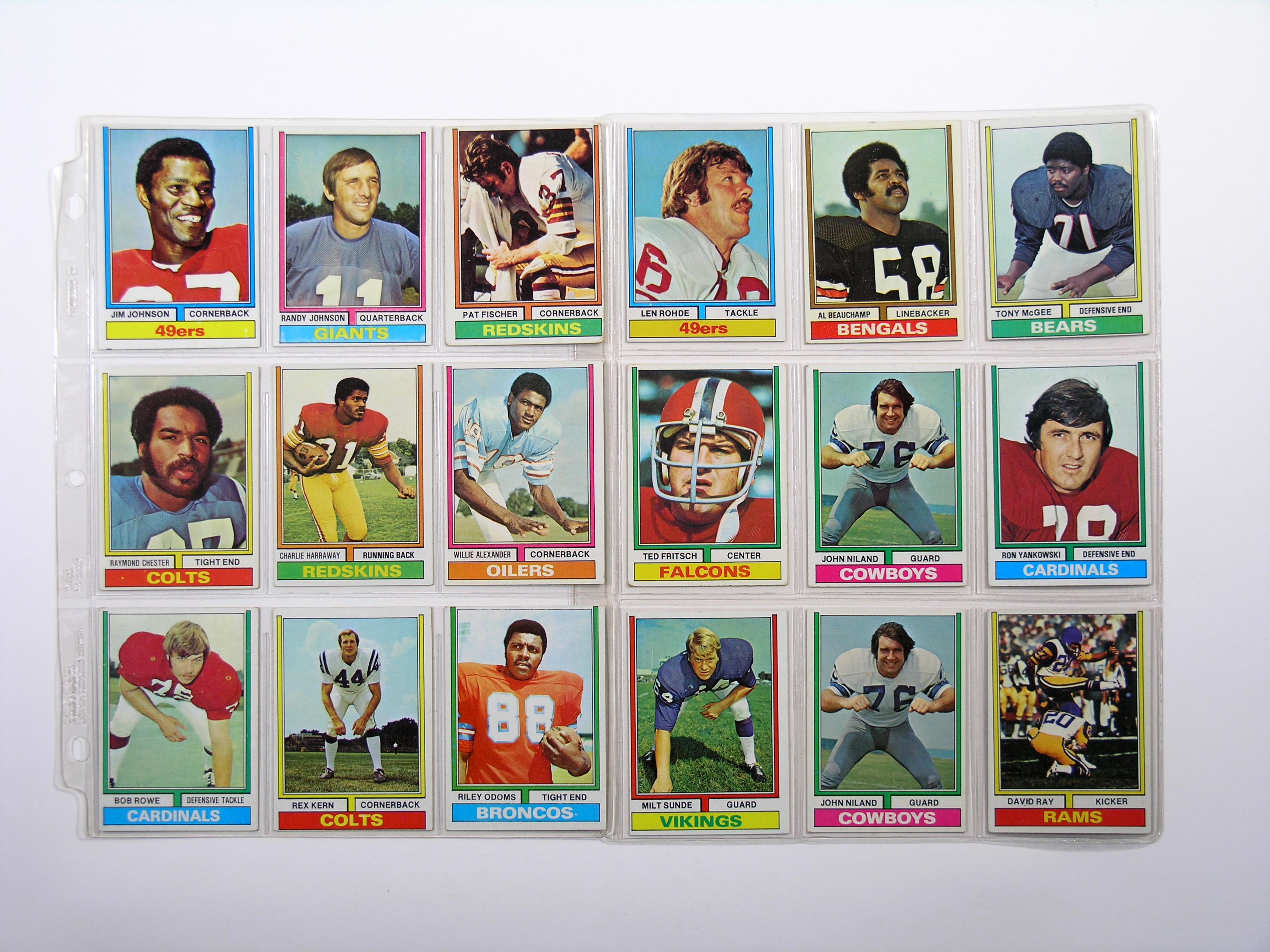 (234) 1974 Topps Football Cards VG/EX to EX conditions