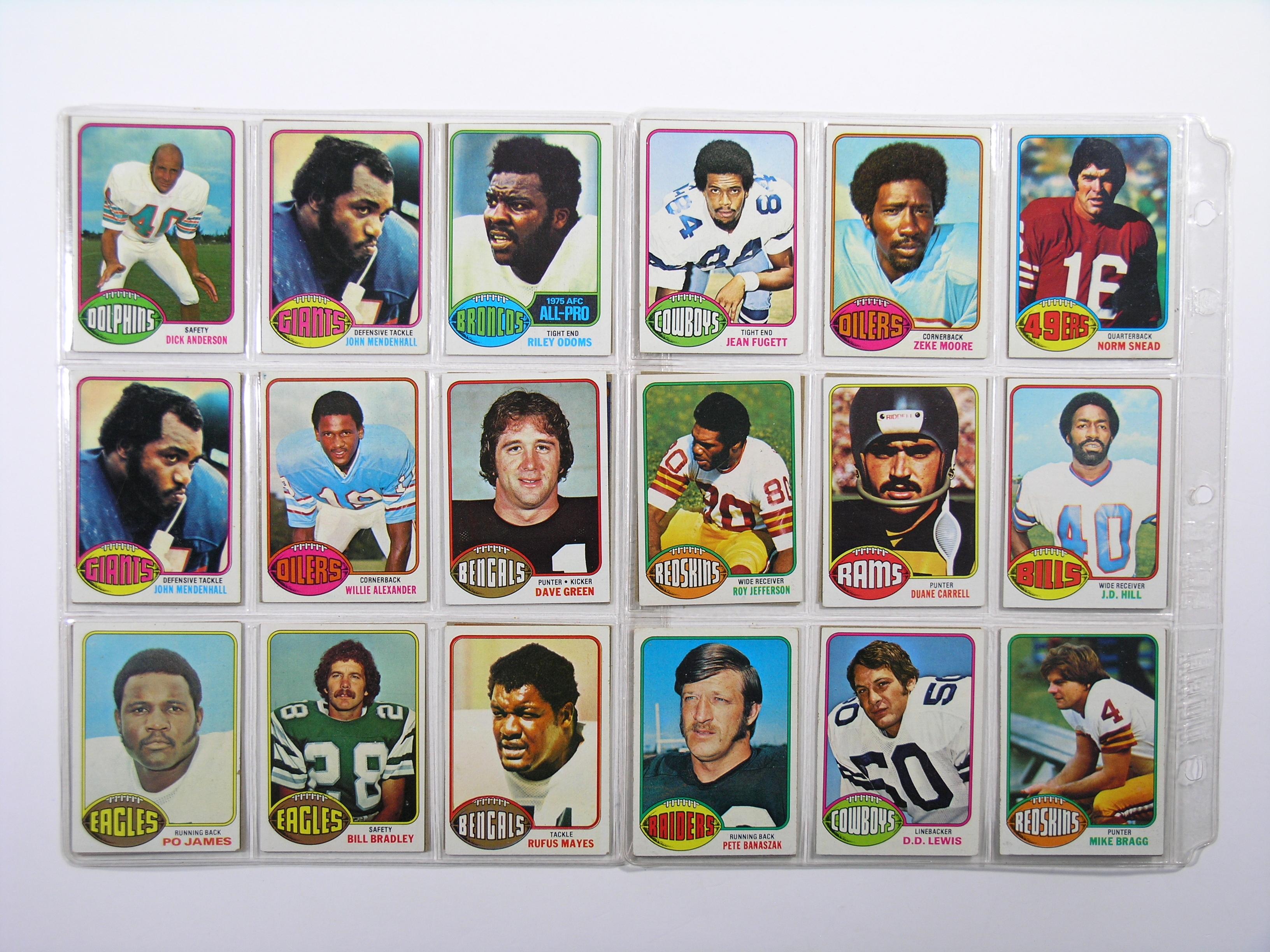 (216) 1976 Topps Football Cards VG/EX to EX Conditions