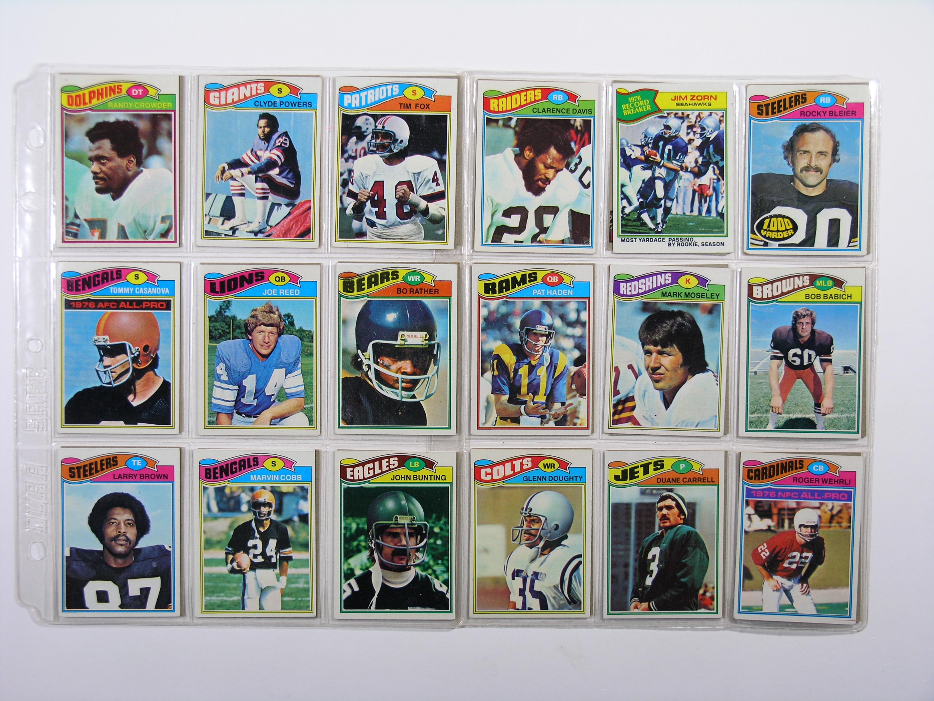 (180) 1977 Topps Football Cards VG/EX to EX Conditions