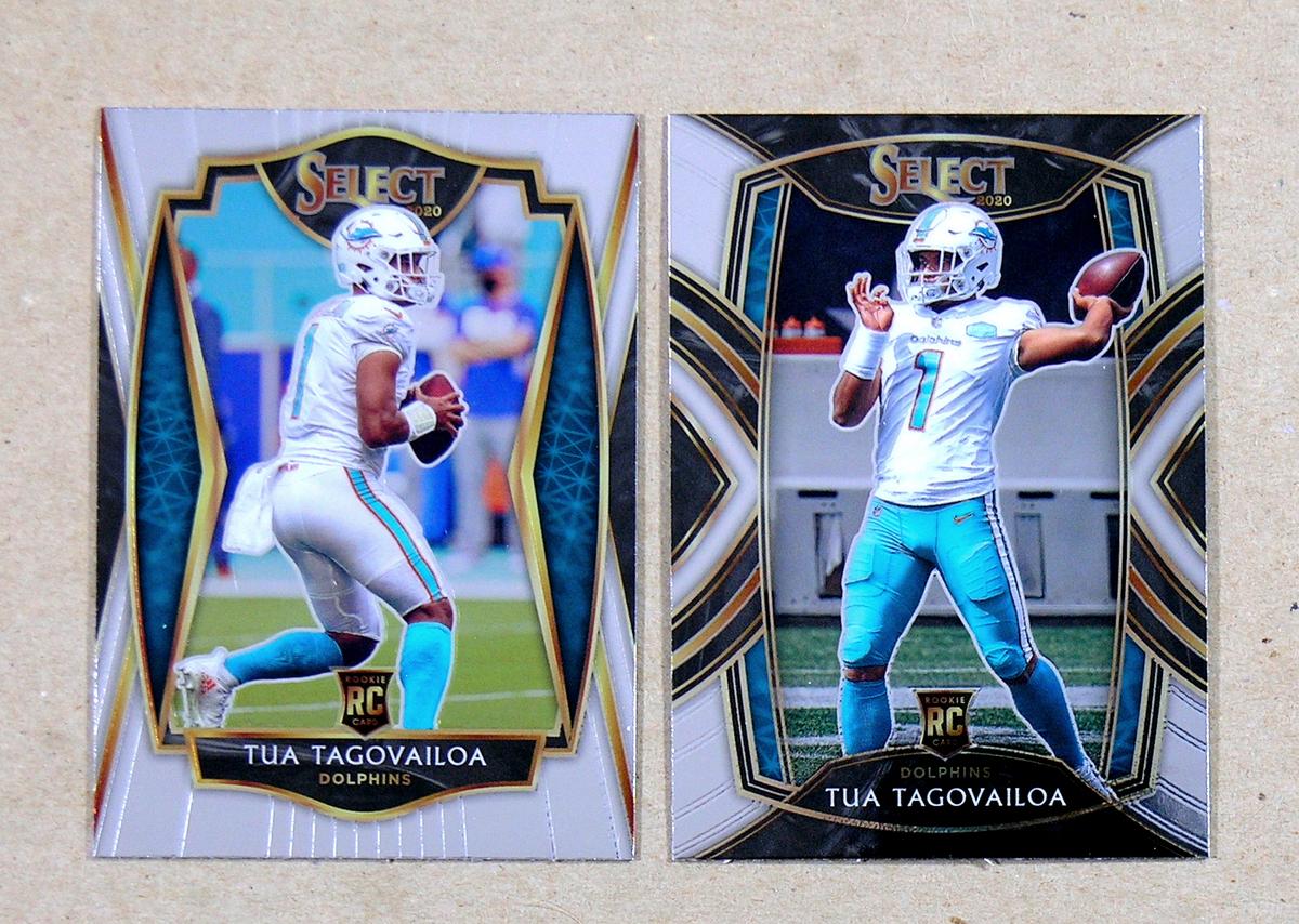 (2) 2020 ROOKIE Football Cards Tau Tagovailoa Miami Dolphins