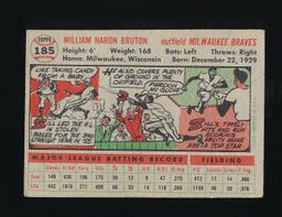 1956 Topps Baseball Card #185 Bill Bruton Milwaukee Braves