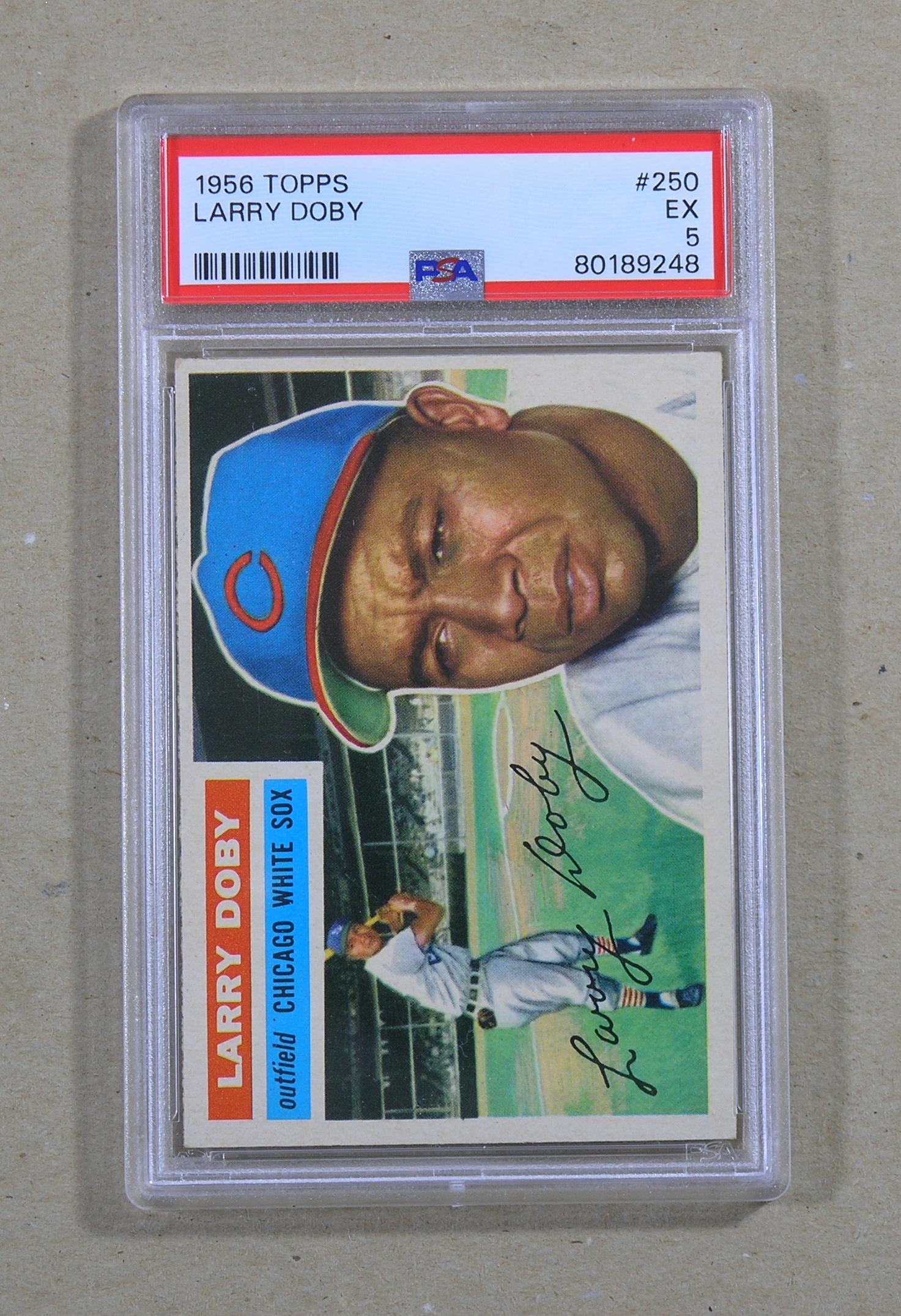 1957 Topps Baseball Card #250 Larry Doby Chicago White Sox Graded PSA EX5