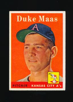 1958 Topps Baseball Card #228 Duke Maas Kansas City A's