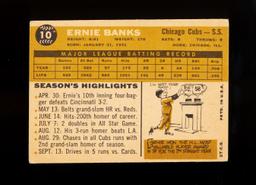 1960 Topps Baseball Card #10 Hall of Famer Ernie Banks Chicago Cubs