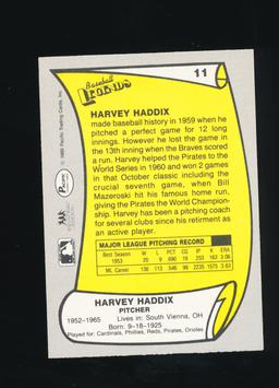 1988 Pacific Trading Cards Inc AUTOGRAPHED Baseball Card #11 Harvey Haddix