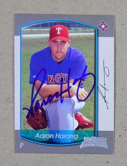 2000 Bowman ROOKIE-AUTOGRAPHED Baseball Card #190 Rookie Aaron Haring Texas