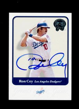 2001 Fleer AUTOGRAPHED Baseball Card #37 Ron Cey Los Angeles Dodgers