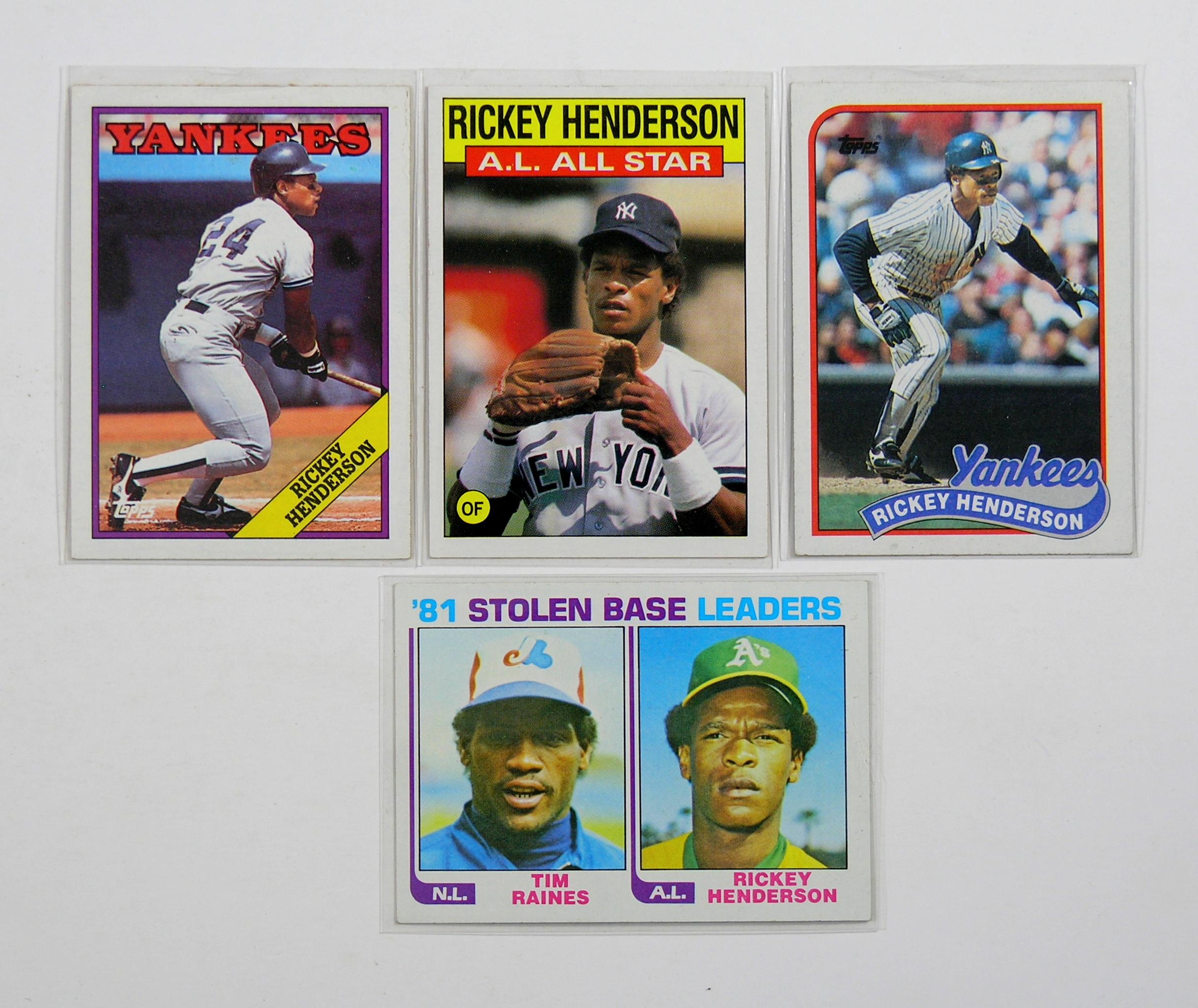 (23 Hall of Famer Rickey Henderson Baseball Cards