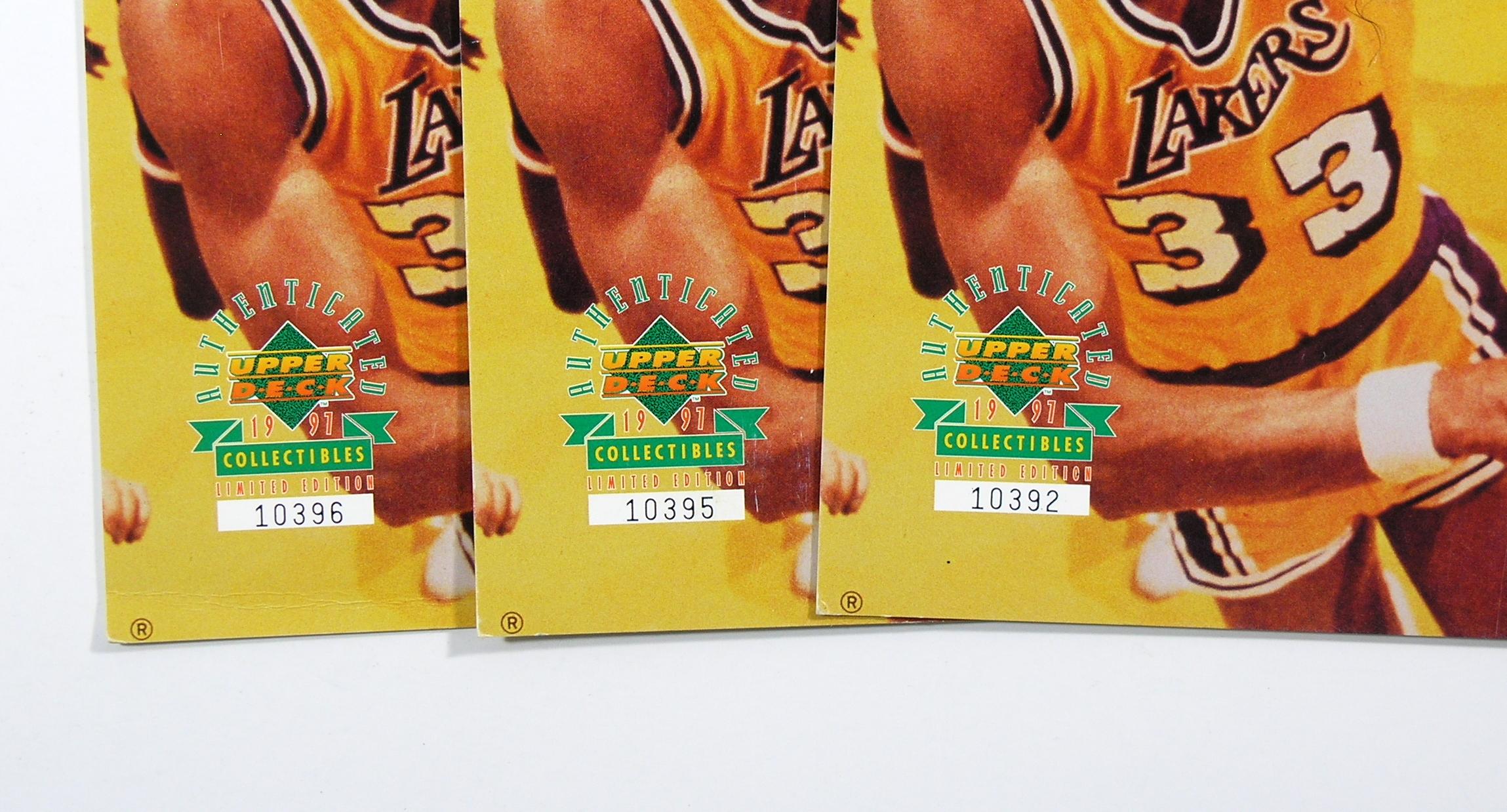 (3) 1997 Upper Deck Basketball Sports Illustrated 8.5"x 11" Card/Photos Kar