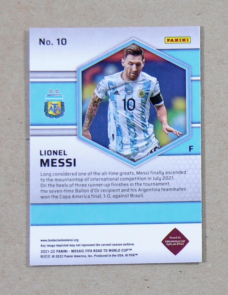 2021-22 Panini Mosaic Soccer Card #10 Lionel Messi Argentina