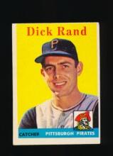 1958 Topps ROOKIE Baseball Card #218 Rookie Dick Rand Pittsburgh Pirates