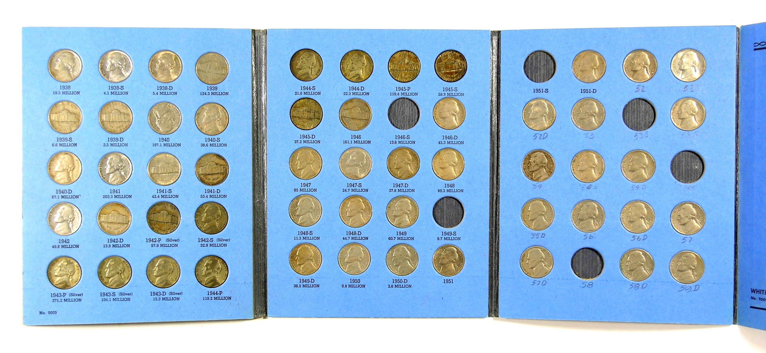 (124) Jefferson Nickels. Includes 24 War Nickels