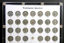 1932-1964 Washington Quarter Collection in Hard Plastic Holders. Includes K