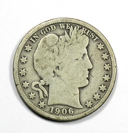 1906 Barber Silver Half Dollar