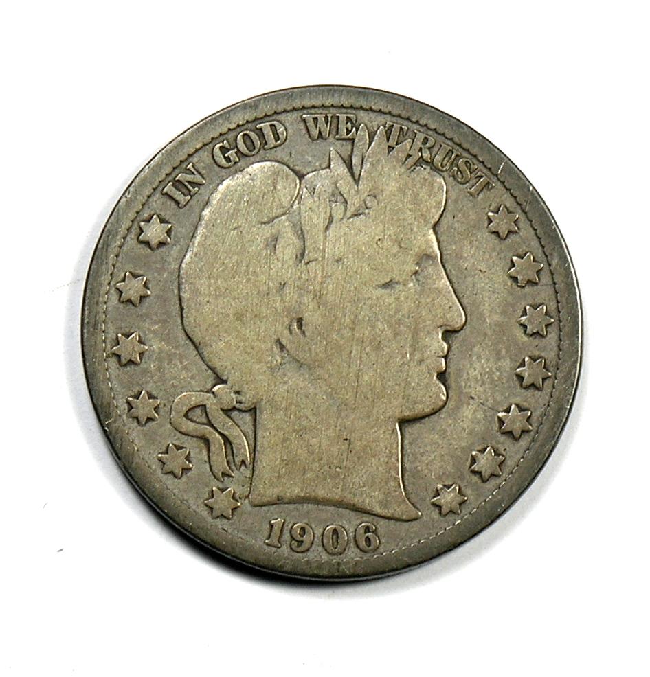 1906-O Barber Silver Half Dollar