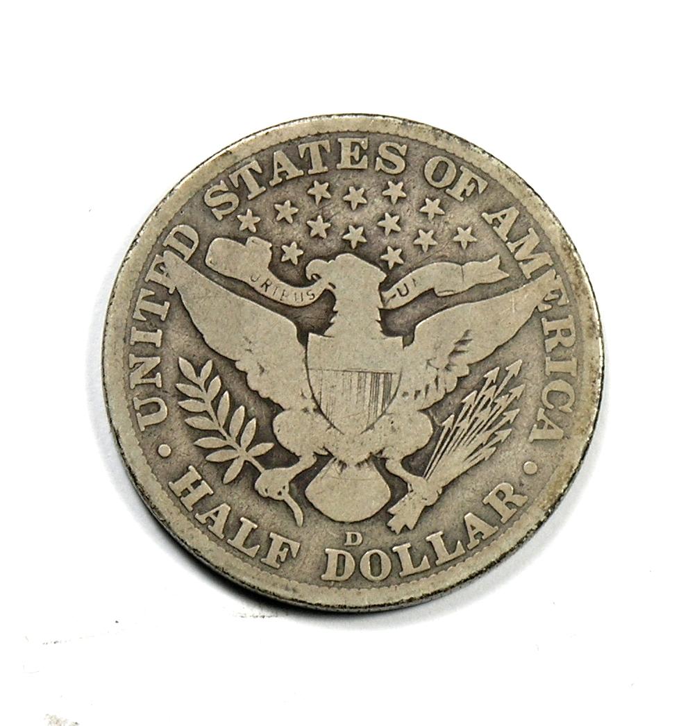 1915-D Barber Silver Half Dollar