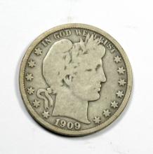 1909 Barber Silver Half Dollar