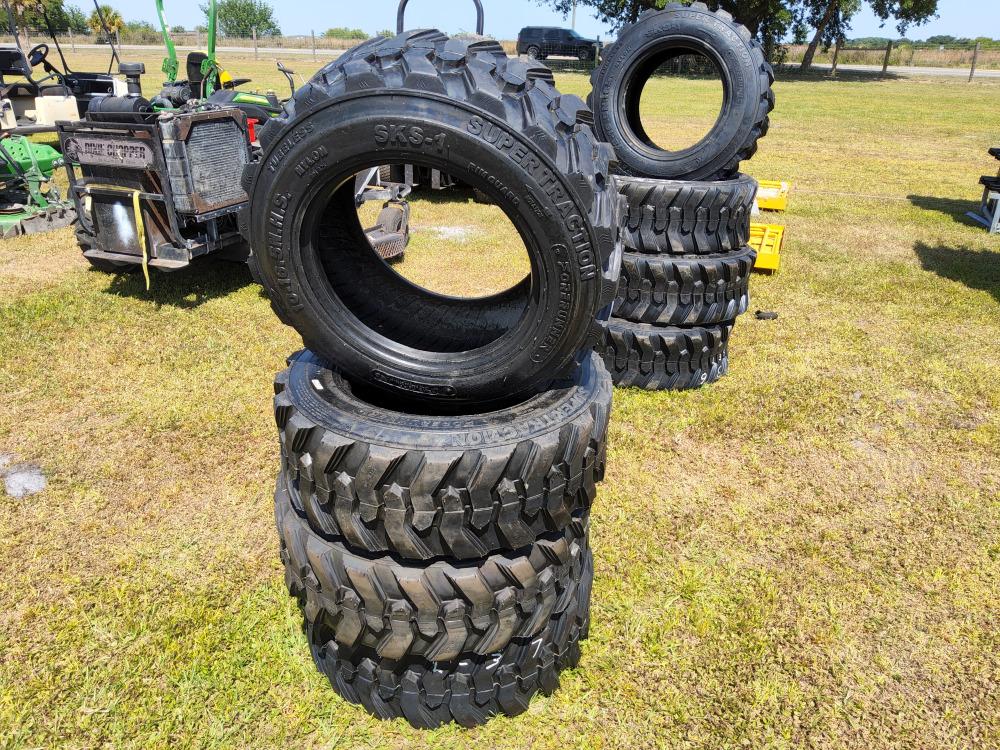 Set of 4 SKS-1 10-16.5 NHS Skid Steer Tires