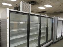 2018 HUSSMANN RFL4 4-DOOR FREEZER CASE WITH CONDENSING UNIT