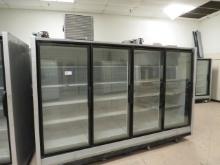 2018 HUSSMANN RFL4 4-DOOR FREEZER CASE WITH CONDENSING UNIT