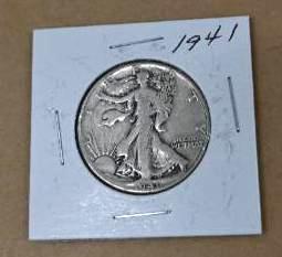 Six 1940's Walking Liberty Half Dollars