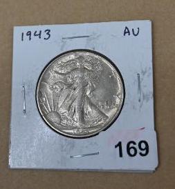 Five Walking Liberty Half Dollars