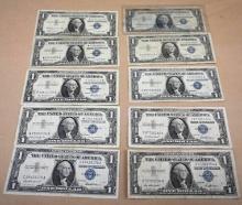 Ten Silver Certificate Dollars