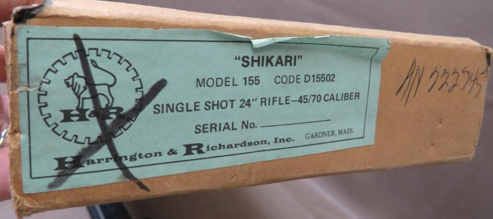 Harrington and Richardson 155 Shikari, 45-70, Rifle, SN# AN222345