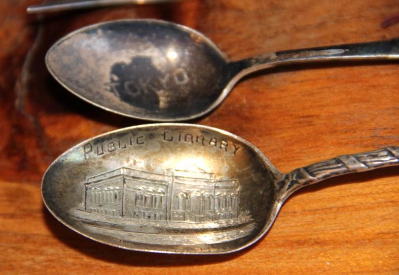 Sterling Souvenir Spoons and Cocktail Fork